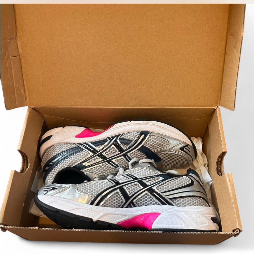 Asics Silver, Navy and Pink Athletic Sneakers Gel 1130